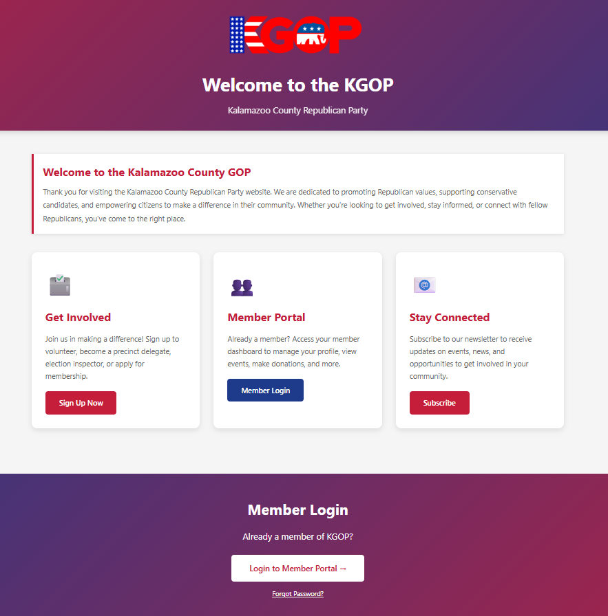 KGOP CRM Landing Page