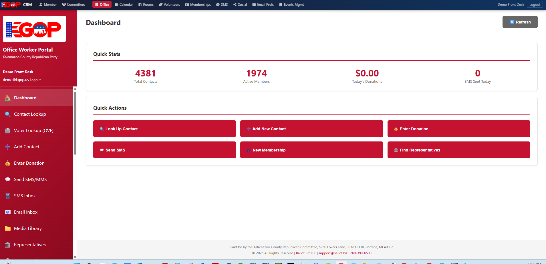 Office Worker Portal Dashboard